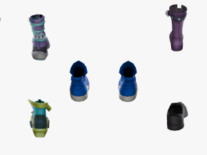 20 STYLIZED SHOE MODELS PACK 1 - LOW POLY 3D Model