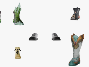 20 STYLIZED SHOE MODELS PACK 1 - LOW POLY 3D Model