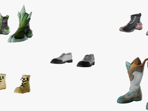 20 STYLIZED SHOE MODELS PACK 1 - LOW POLY 3D Model