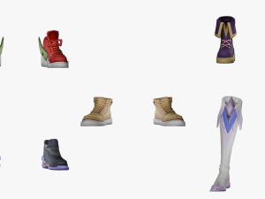 20 STYLIZED SHOE MODELS PACK 1 - LOW POLY 3D Model