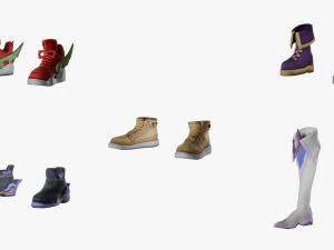 20 STYLIZED SHOE MODELS PACK 1 - LOW POLY 3D Model