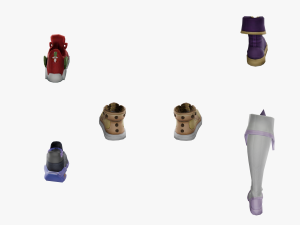 20 STYLIZED SHOE MODELS PACK 1 - LOW POLY 3D Model