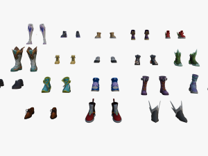 20 STYLIZED SHOE MODELS PACK 1 - LOW POLY 3D Model