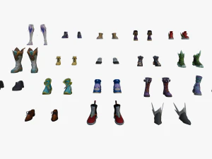 20 STYLIZED SHOE MODELS PACK 1 - LOW POLY 3D Model
