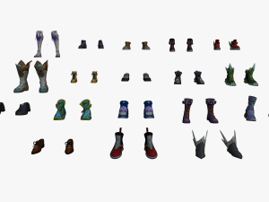 20 STYLIZED SHOE MODELS PACK 1 - LOW POLY 3D Model