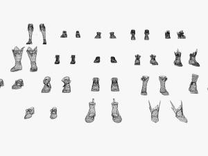 20 STYLIZED SHOE MODELS PACK 1 - LOW POLY 3D Model