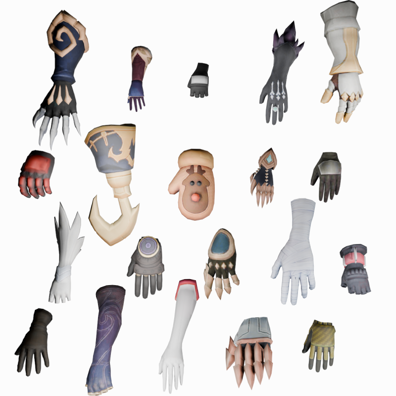 20 STYLIZED GLOVE MODELS PACK 1 - LOW POLY 3Dモデル .c4d .max .obj .3ds .fbx .stl .blend 