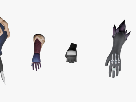 20 STYLIZED GLOVE MODELS PACK 1 - LOW POLY 3Dモデル