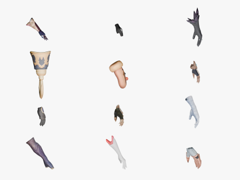 20 STYLIZED GLOVE MODELS PACK 1 - LOW POLY 3Dモデル
