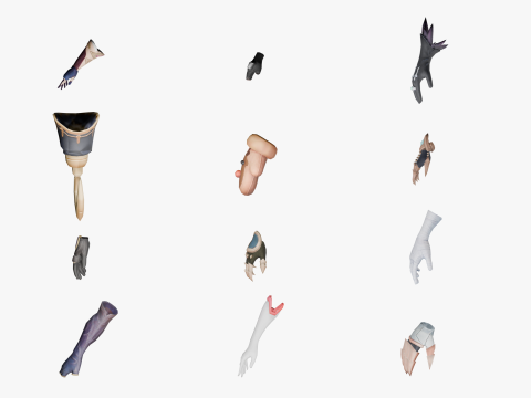 20 STYLIZED GLOVE MODELS PACK 1 - LOW POLY 3Dモデル