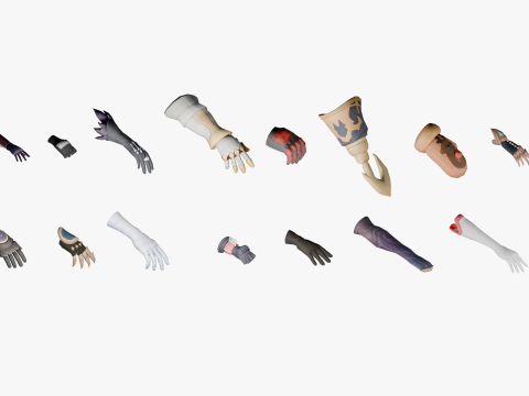 20 STYLIZED GLOVE MODELS PACK 1 - LOW POLY 3Dモデル