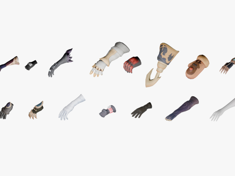 20 STYLIZED GLOVE MODELS PACK 1 - LOW POLY 3Dモデル