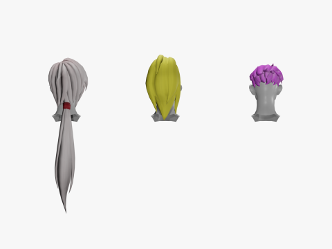 20 STYLIZED MALE HAIR MODELS PACK 8 3D-Modell
