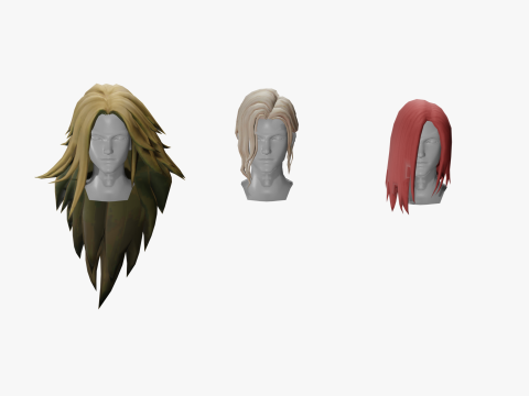 20 STYLIZED MALE HAIR MODELS PACK 8 3D-Modell