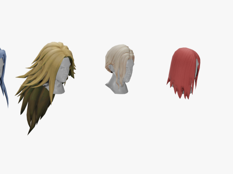 20 STYLIZED MALE HAIR MODELS PACK 8 3D-Modell