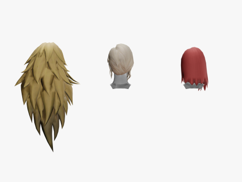20 STYLIZED MALE HAIR MODELS PACK 8 3D-Modell