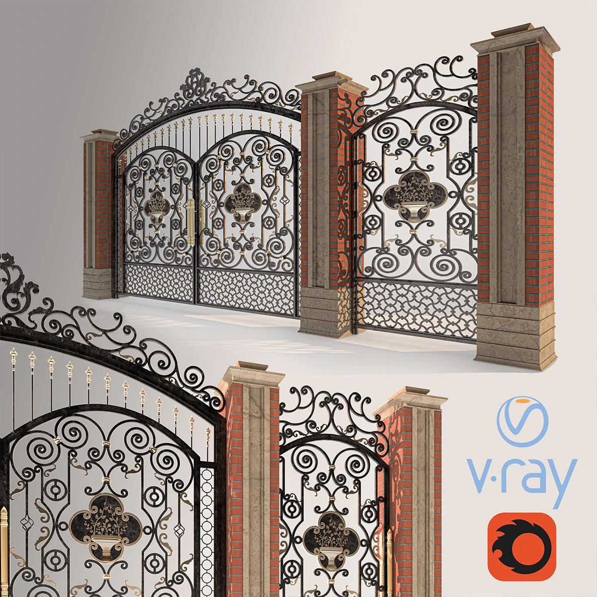 Forge door 3D Model .c4d .max .obj .3ds .fbx .stl .blend