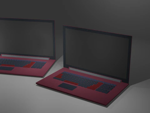 Laptop with Animated Design 3D Model
