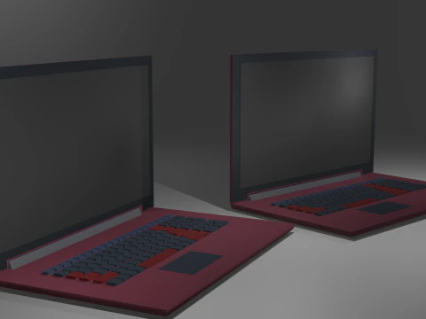 Laptop with Animated Design 3D Model