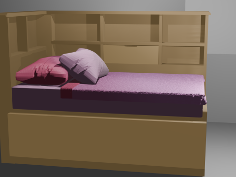 Modern Wooden Bed Set Cartoon Style 3D Model