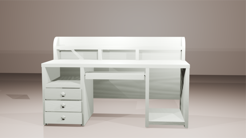 Light Wooden Desk Cartoon Style 3D Модель .c4d .max .obj .3ds .fbx .stl .blend 