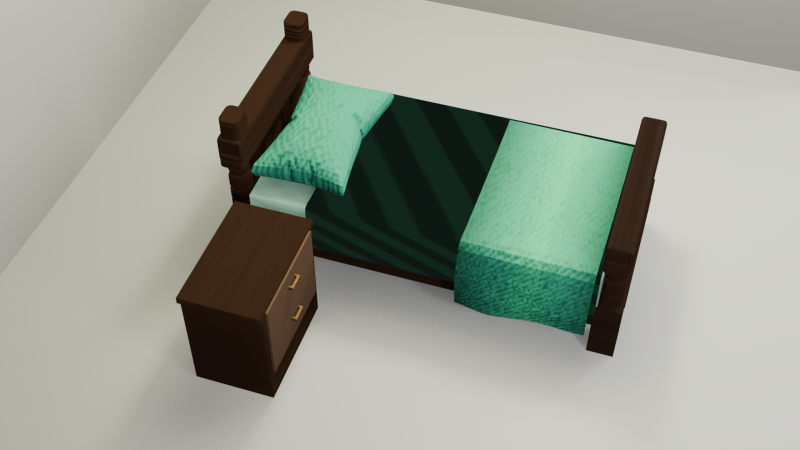Cartoon Style Bed and Nightstand 3D 모델 .c4d .max .obj .3ds .fbx .stl .blend 
