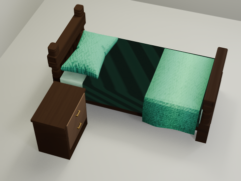 Cartoon Style Bed and Nightstand 3D Model