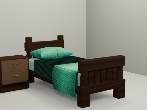 Cartoon Style Bed and Nightstand 3D 모델