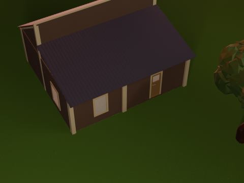 Cute Cabin in the Woods Cartoon Style 3D Model