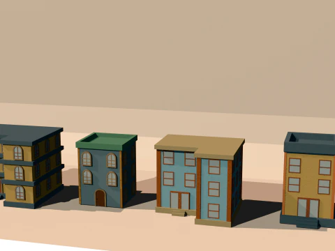 Low poly cartoon buildings 3D Model