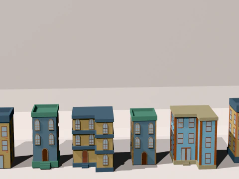 Low poly cartoon buildings 3D Model