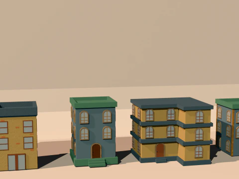 Low poly cartoon buildings 3D Model