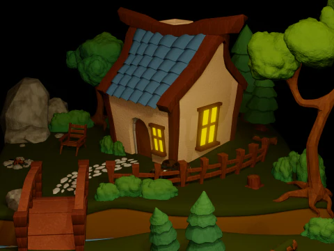 House in the woods 3D Model