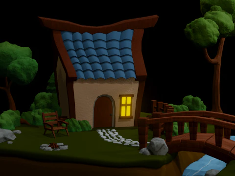 House in the woods 3D Model