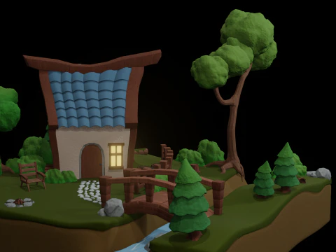 House in the woods 3D Model