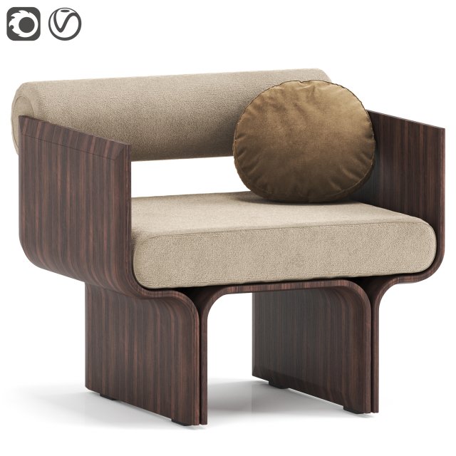 Armchair by GallottiRadice Modelo 3D .c4d .max .obj .3ds .fbx .stl .blend 