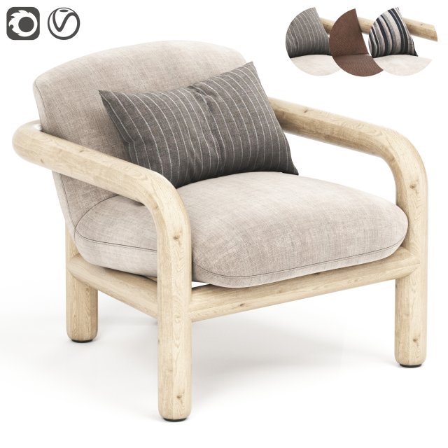 Armchair by Benson Model 3D .c4d .max .obj .3ds .fbx .stl .blend 
