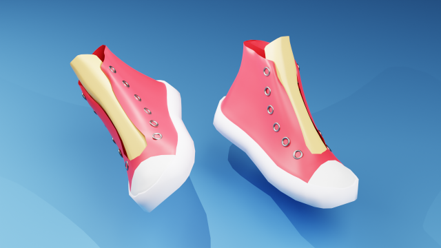 Simple Low Poly Fashion Shoes 3D Model .c4d .max .obj .3ds .fbx .stl .blend 