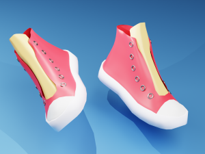 Simple Low Poly Fashion Shoes 3D Model