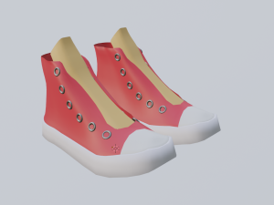 Simple Low Poly Fashion Shoes 3D Model