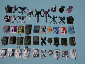 Heavy Stationary Guns Pack 3D Model