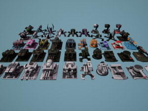 Heavy Stationary Guns Pack 3D Model