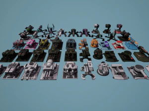 Heavy Stationary Guns Pack 3D Model