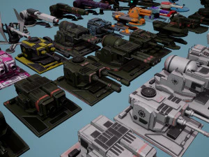 Heavy Stationary Guns Pack 3D Model
