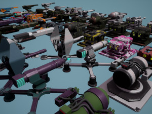 Heavy Stationary Guns Pack 3D Model