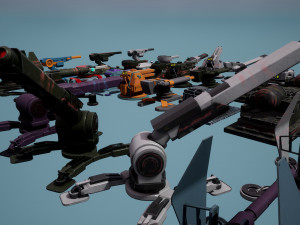 Heavy Stationary Guns Pack 3D Model