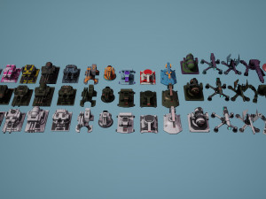 Heavy Stationary Guns Pack 3D Model