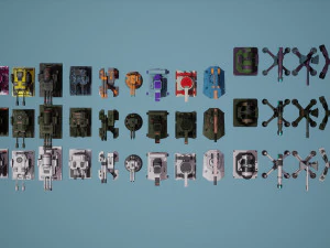 Heavy Stationary Guns Pack 3D Model
