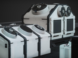 SciFi Roof Vent Props 3D Model