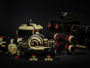 SciFi Barrels Props 3D Model